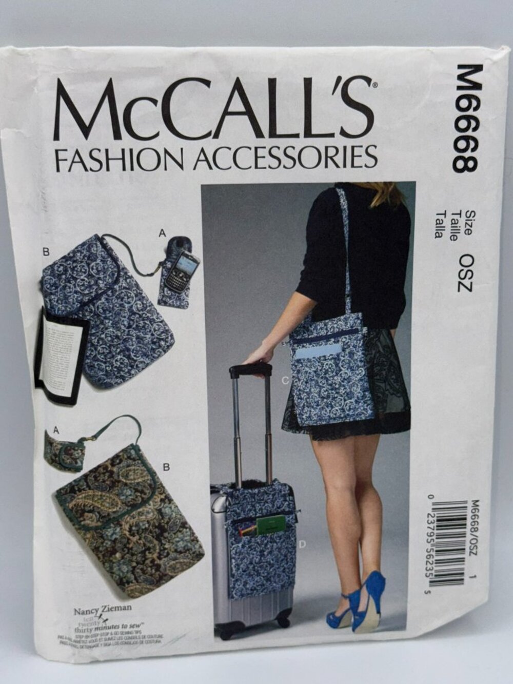 McCall's M6668 Fashion Accessories Sewing Pattern Bags Travel Organizer OSZ